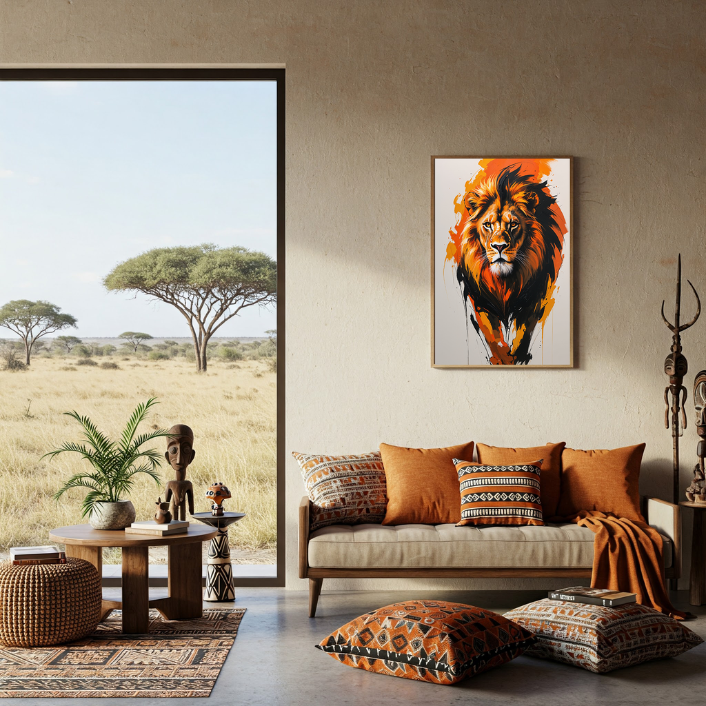 Modern Abstract Lion Wall Art | Digital Download