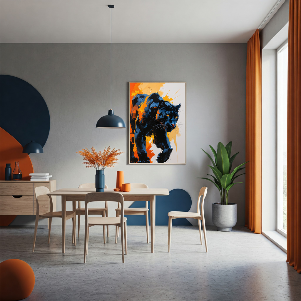 Abstract Black Panther Wall Art Print | Digital Download