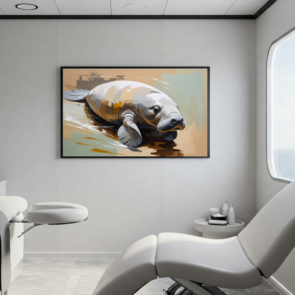 Abstract Manatee Painting Wall Art | Digital Download