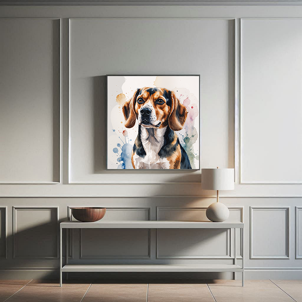 Watercolor Beagle Dog Painting Printable Wall Art — additional gallery preview
