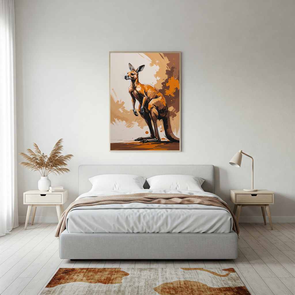 Digital Modern Abstract Kangaroo Wall Art | Digital Download