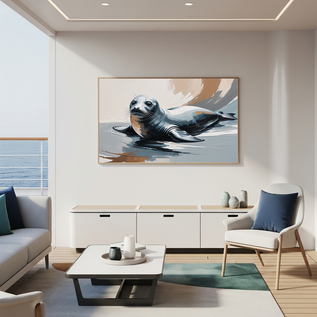 Abstract Seal Painting Ocean Wall Art | Digital Download