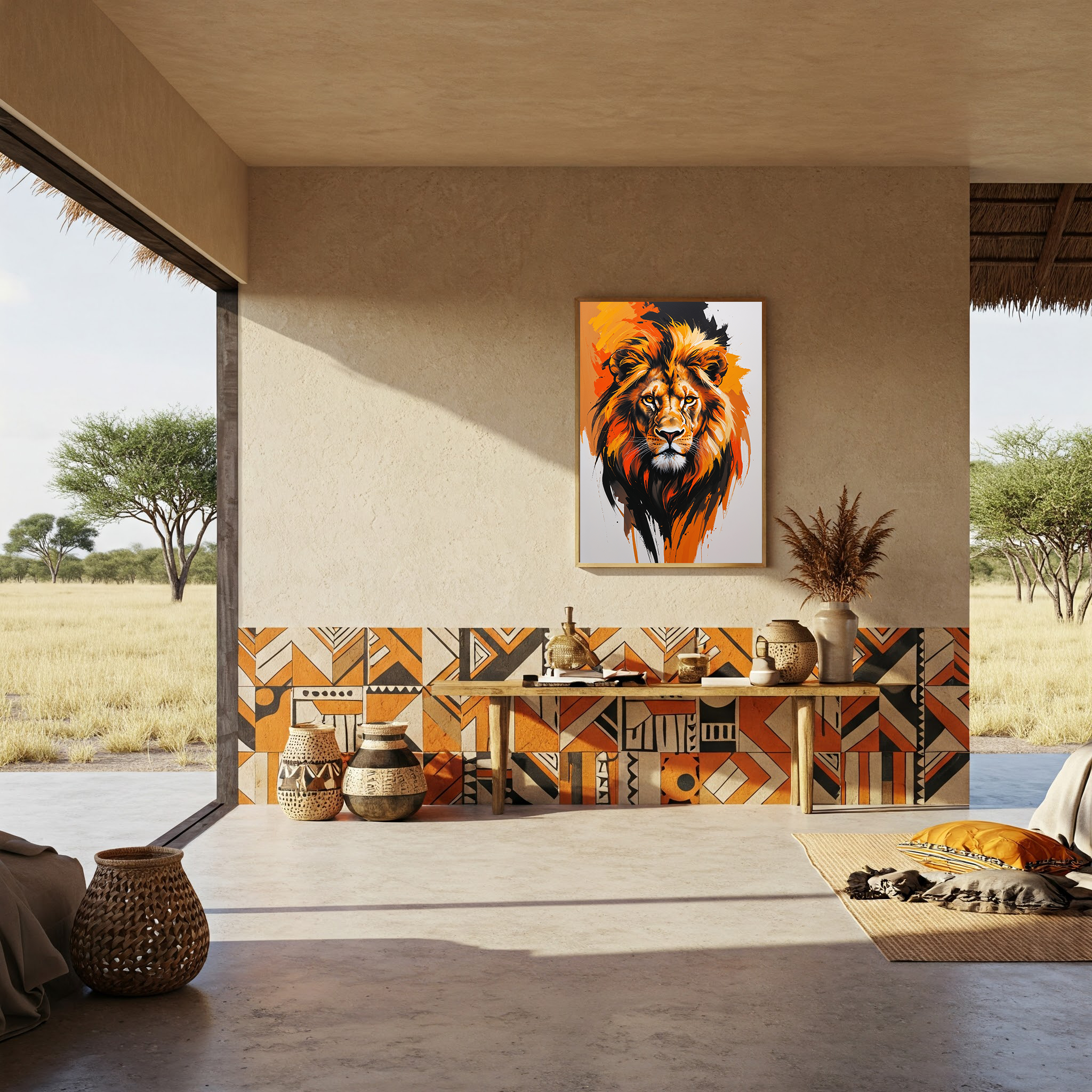 Abstract Lion Face Wall Art | Digital Download