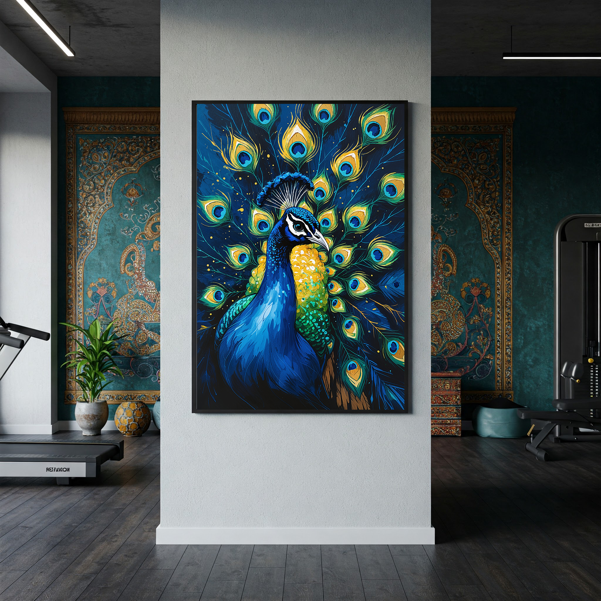 Abstract Peacock Portrait Wall Art Print | Digital Download