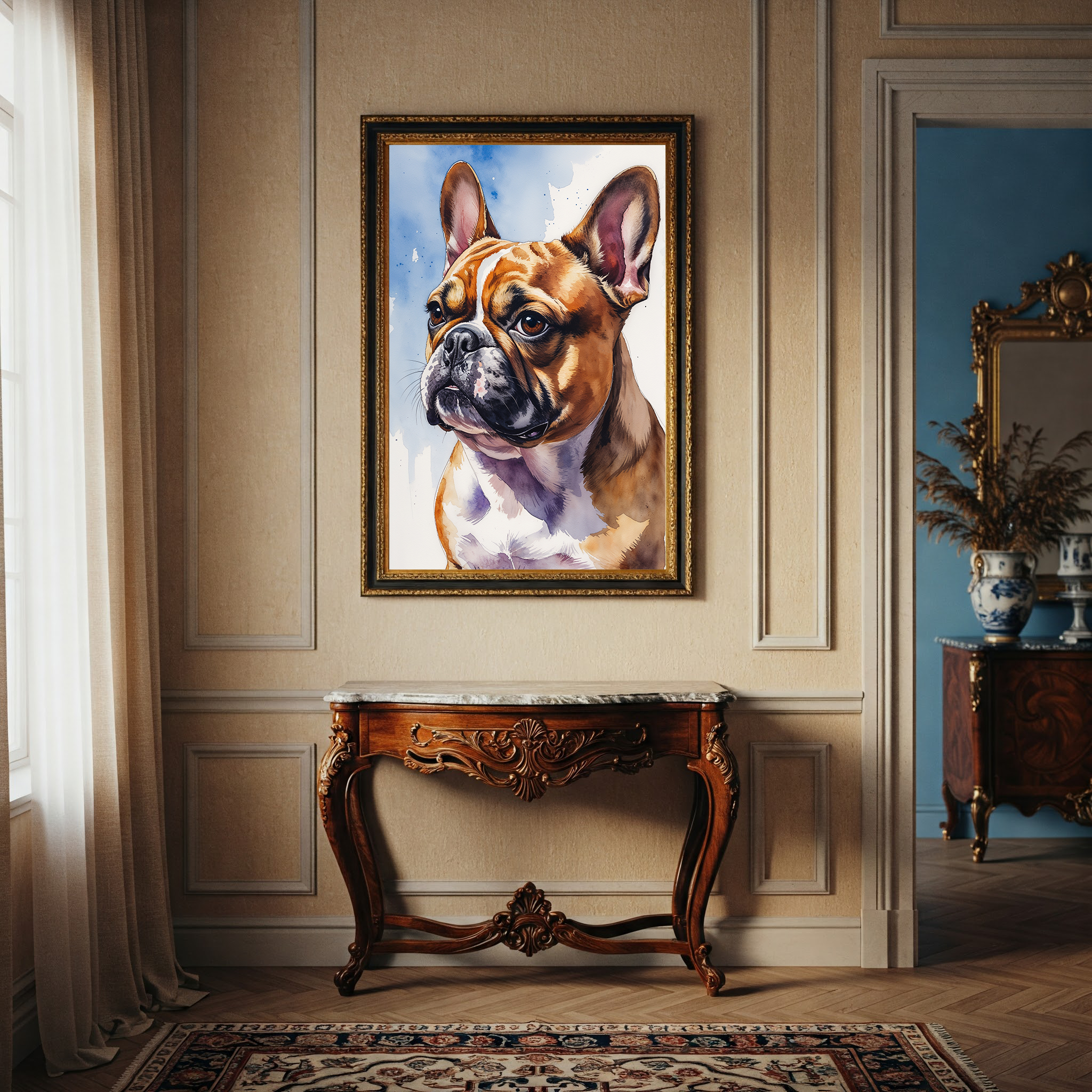 Watercolor French Bulldog Art Print | Digital Download