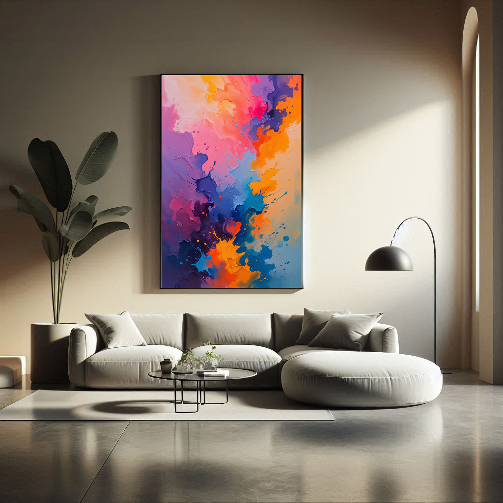 Abstract Paint Splash Colorful Wall Art | Digital Download