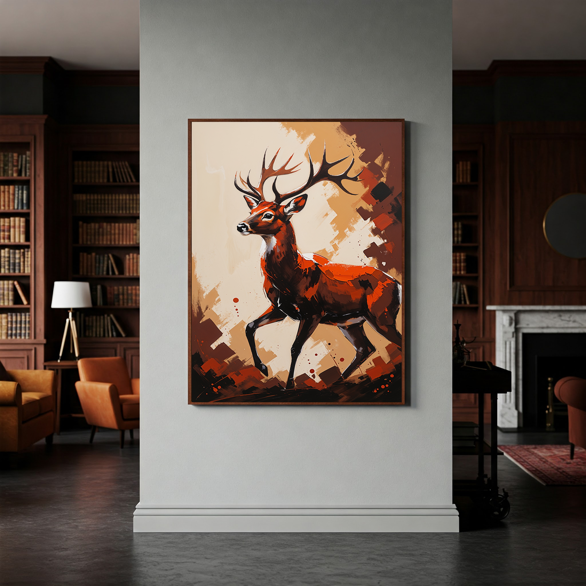 Abstract Stag Deer Full Body Wall Art | Digital Download