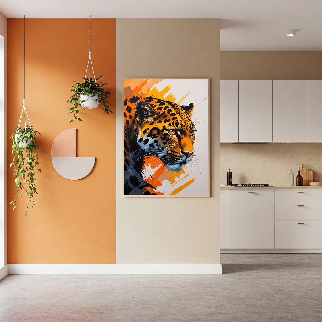 Abstract Leopard Portrait Wall Art | Digital Download