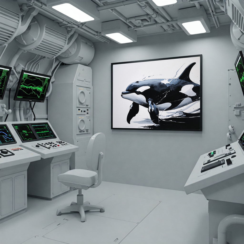 Abstract Orca Killer Whale Painting Wall Art | Digital Download
