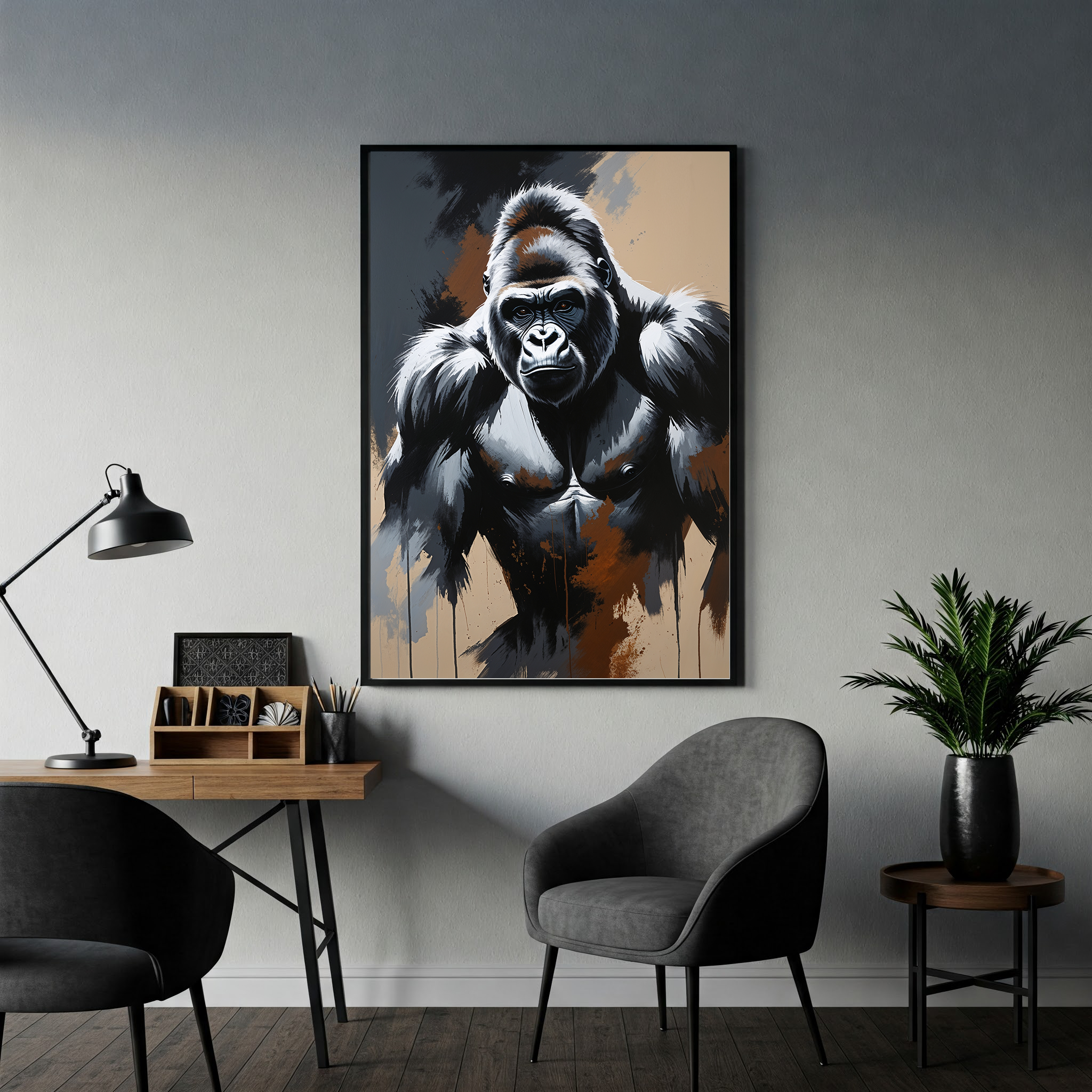 Abstract Gorilla Wall Art | Digital Download