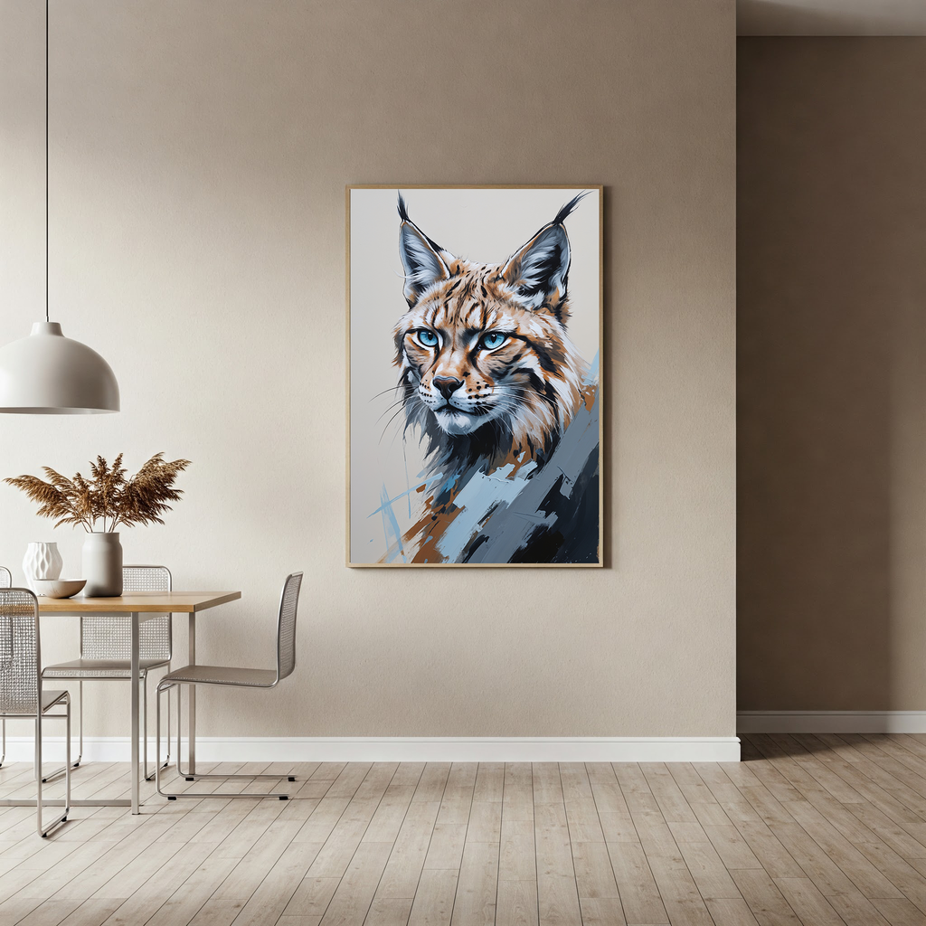 Abstract Lynx Portrait Wall Art | Digital Download
