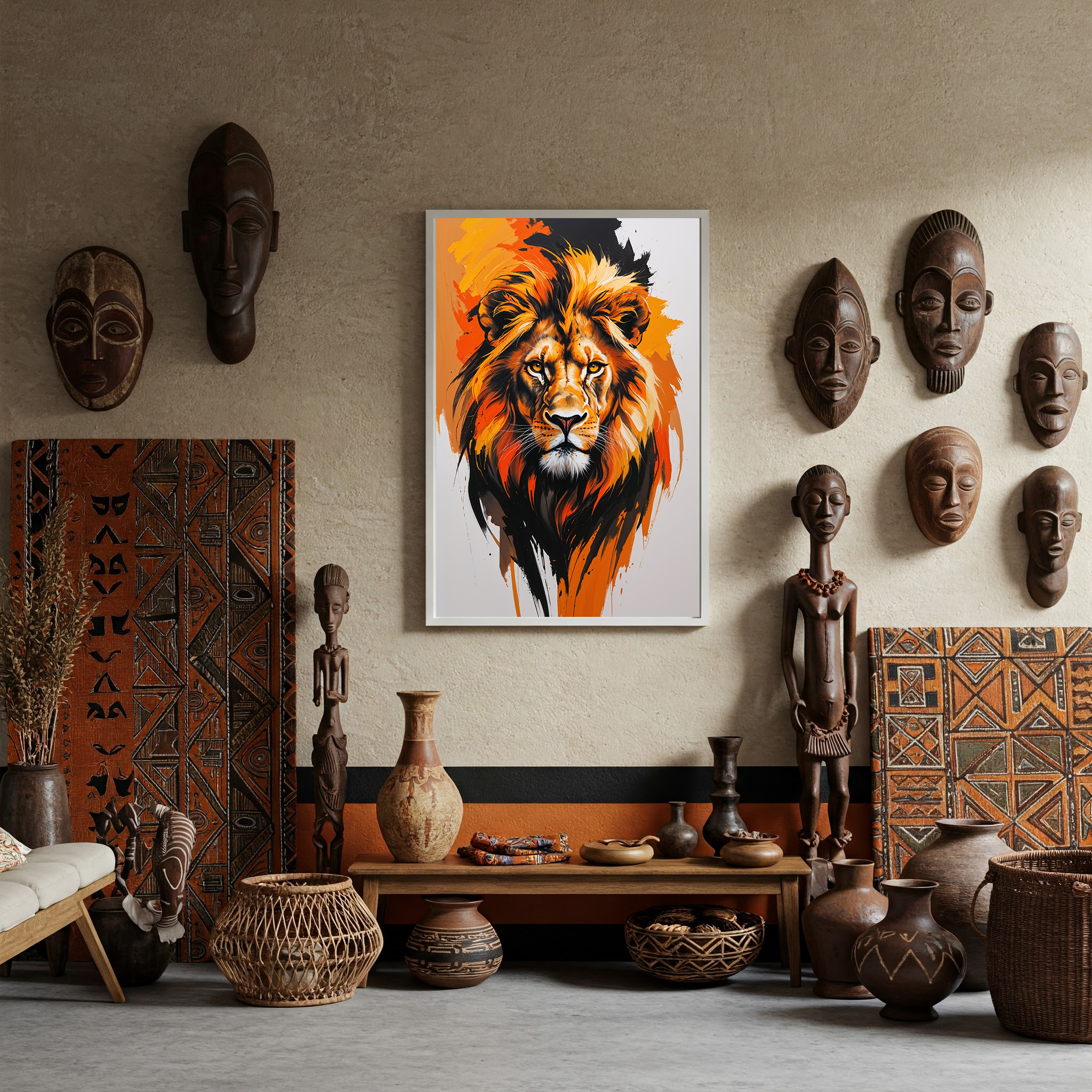 Abstract Lion Face Wall Art | Digital Download