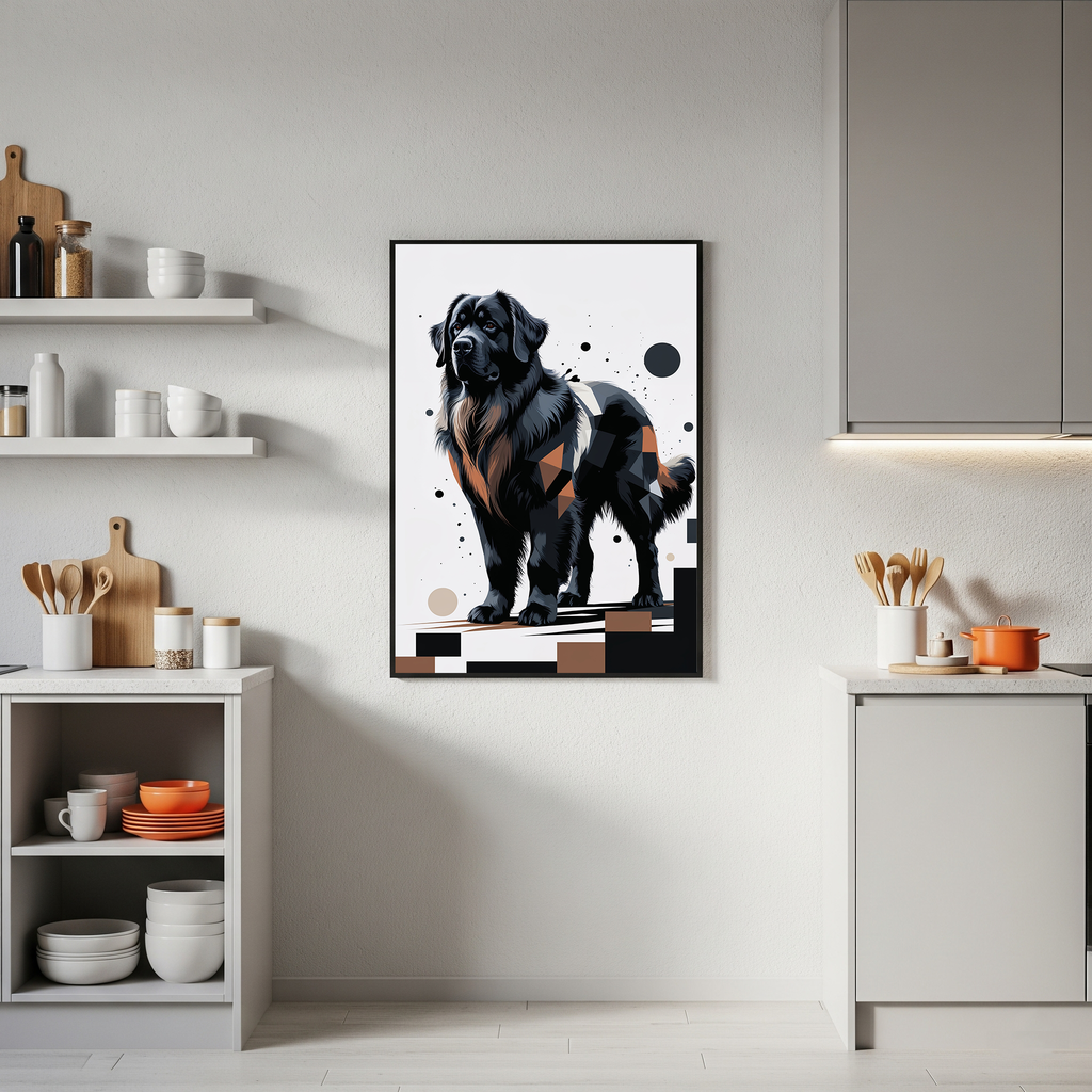 Geometric Newfoundland Dog Art Print | Digital Download