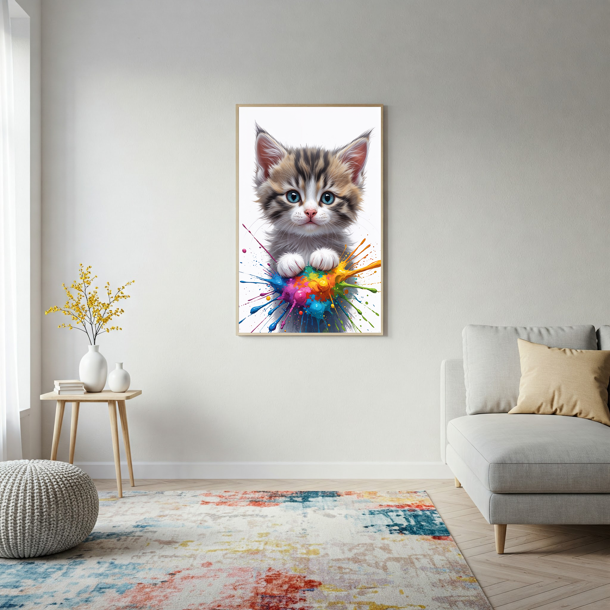Colorful Kitten Art | Digital Download Print