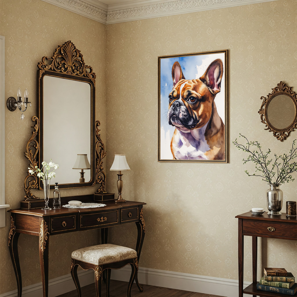 Watercolor French Bulldog Art Print | Digital Download