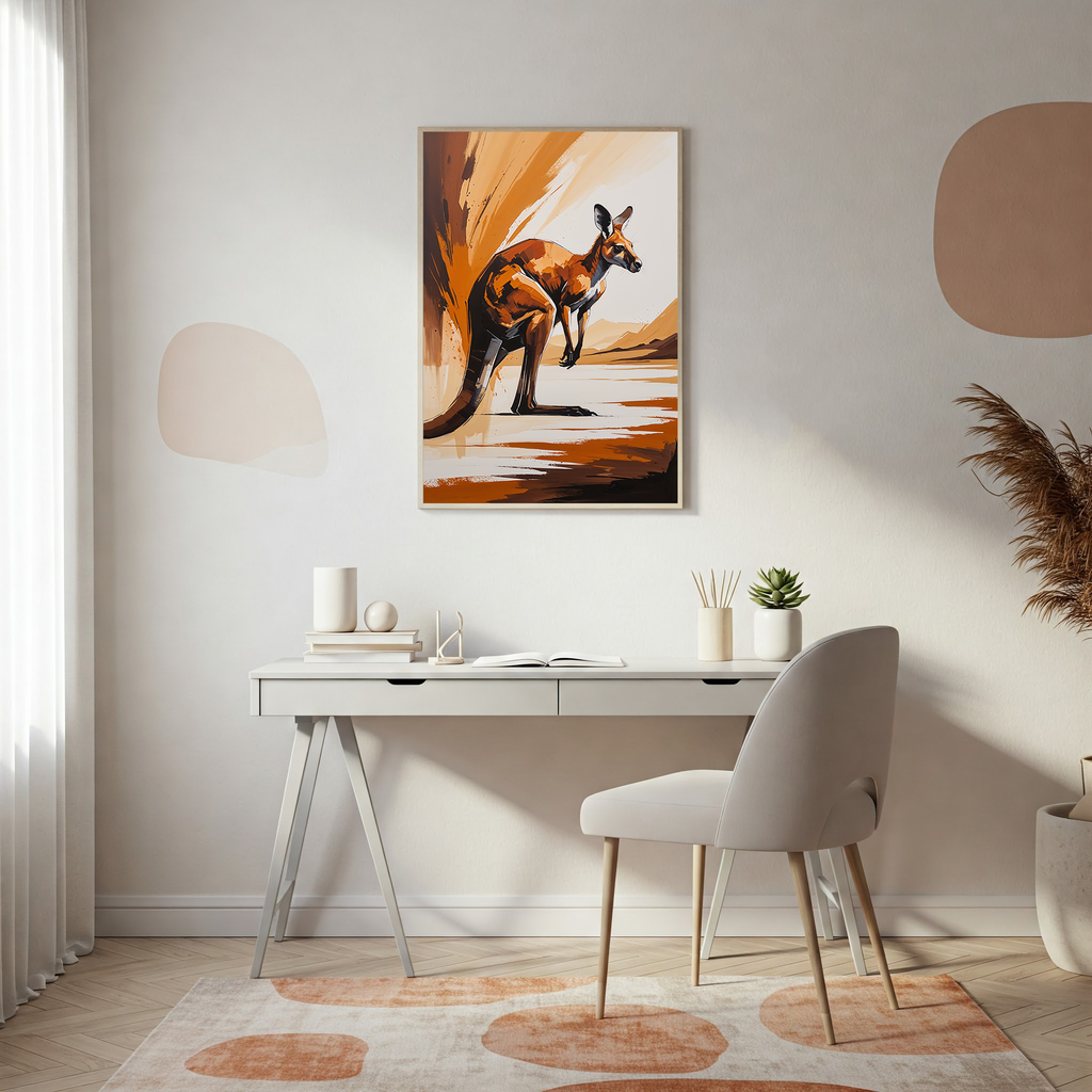 Australian Red Kangaroo Wildlife Wall Art | Digital Download