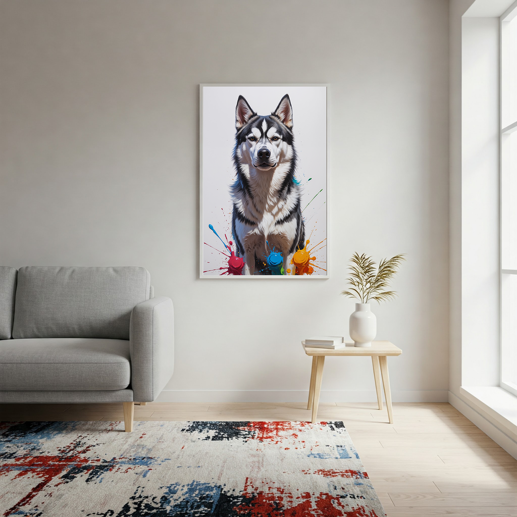 Colorful Husky Dog Art | Digital Download Print