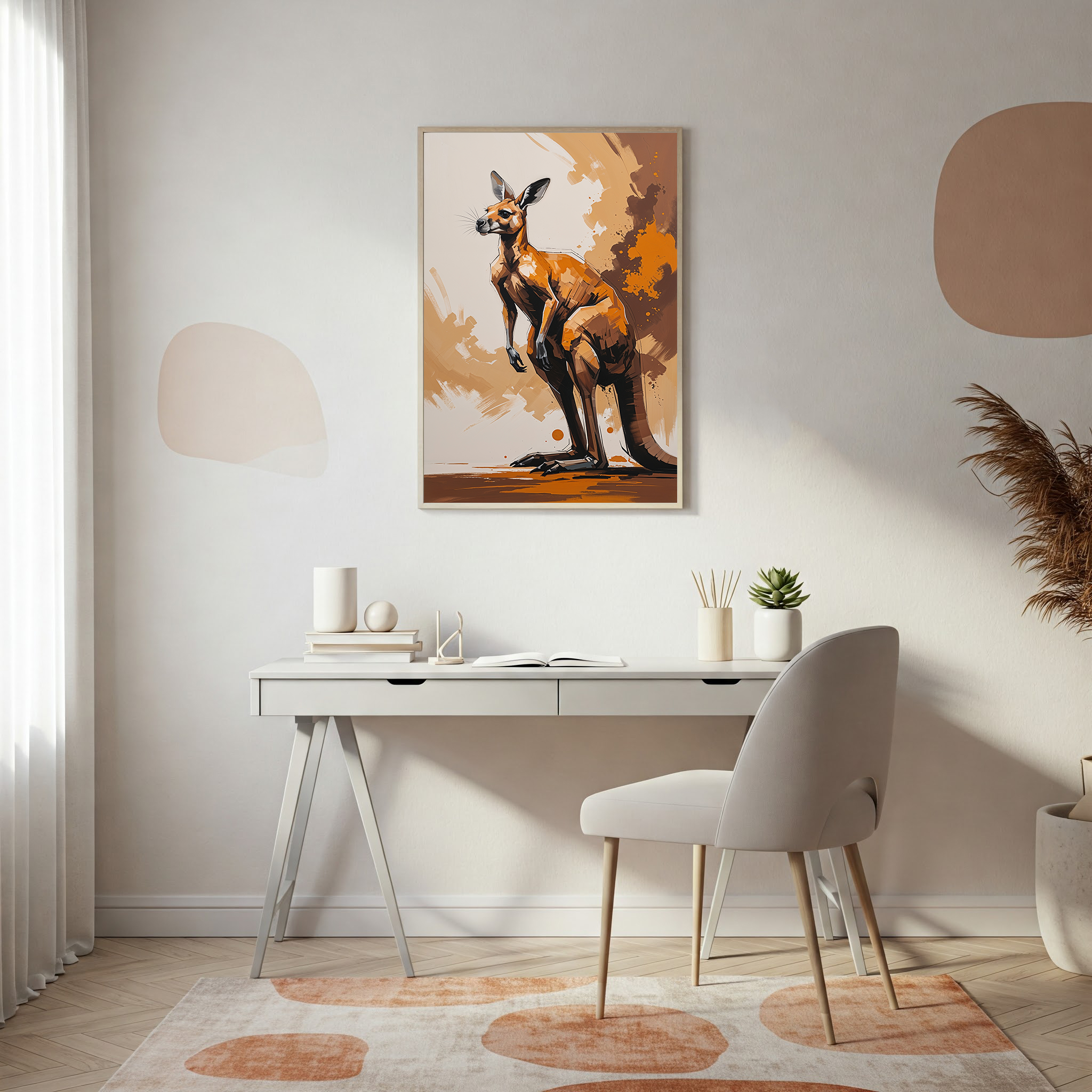 Digital Modern Abstract Kangaroo Wall Art | Digital Download