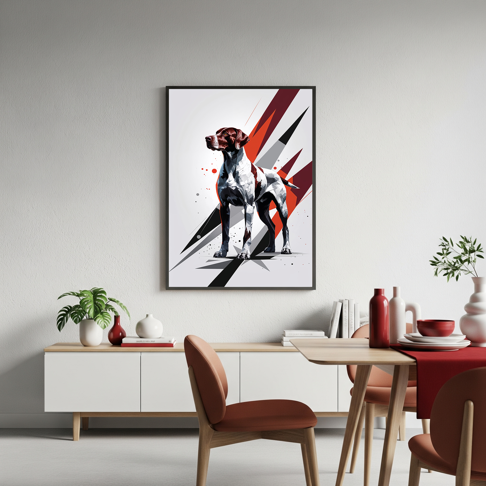 Geometric Pointer Dog Art Print | Digital Download