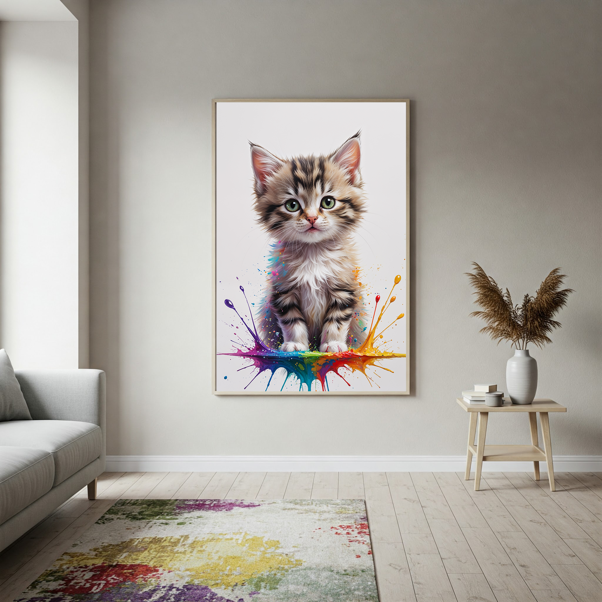 Colorful Kitten II Art | Digital Download Print