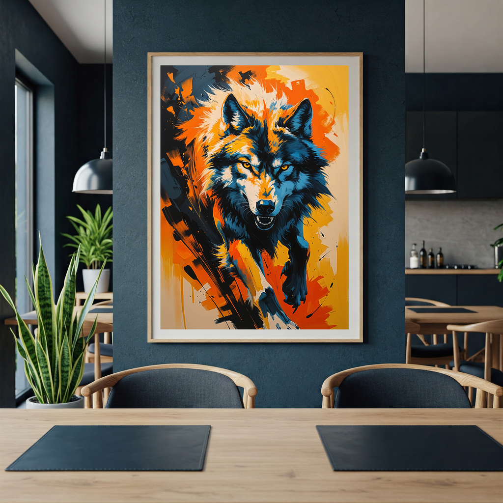 Abstract Wolf Portrait Wall Art Print | Digital Download