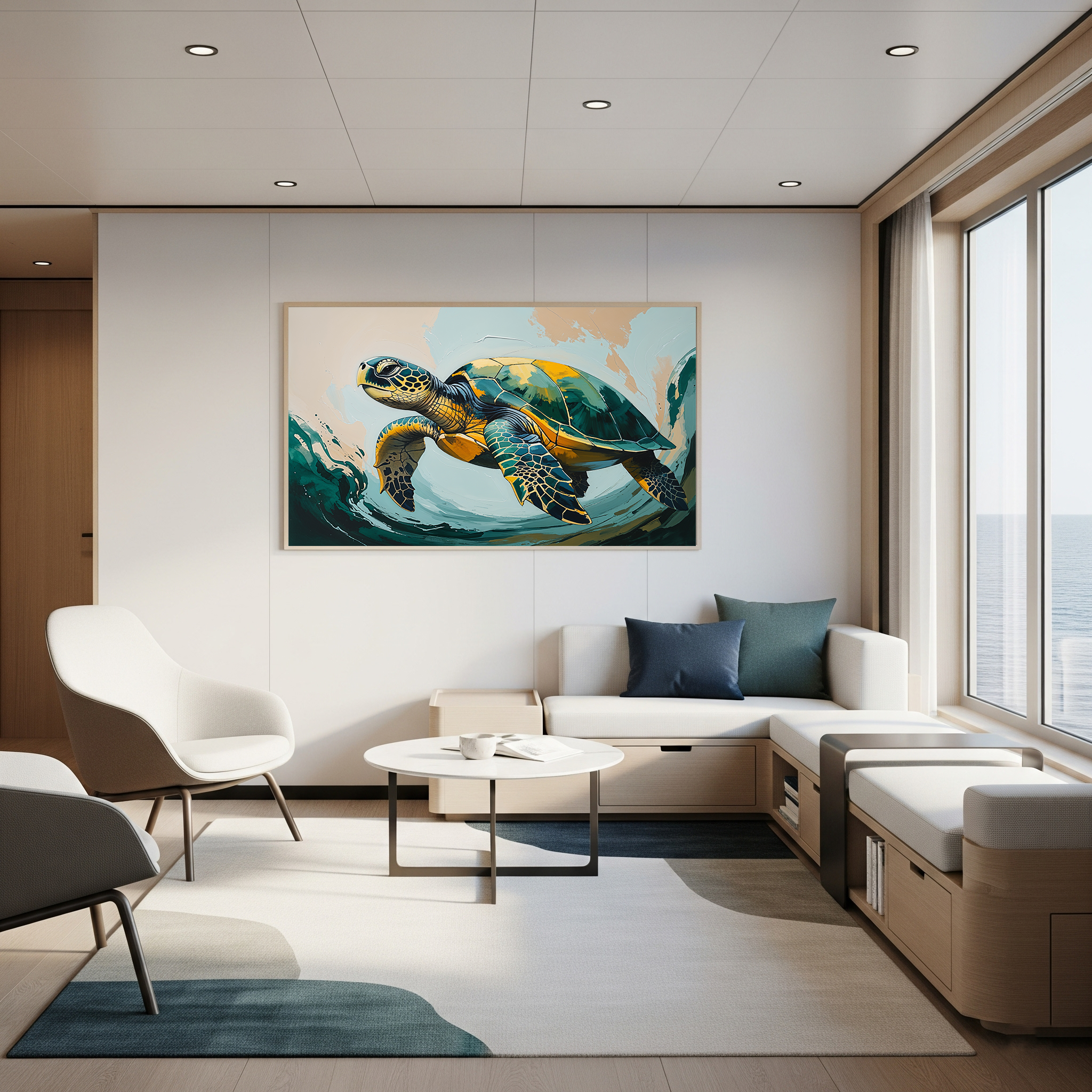 Abstract Sea Turtle Painting Wall Art | Digital Download