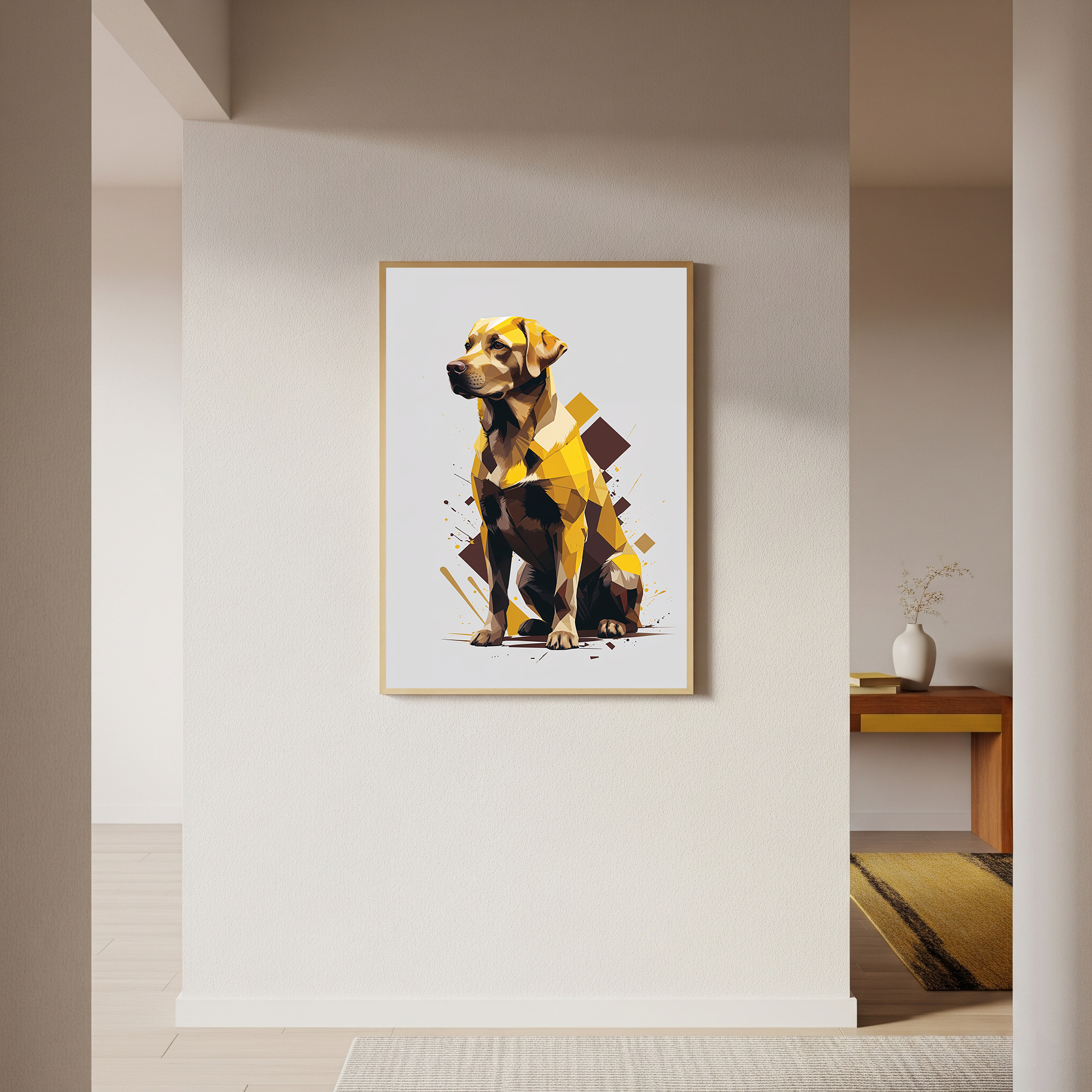 Geometric Labrador Dog Art Print | Digital Download