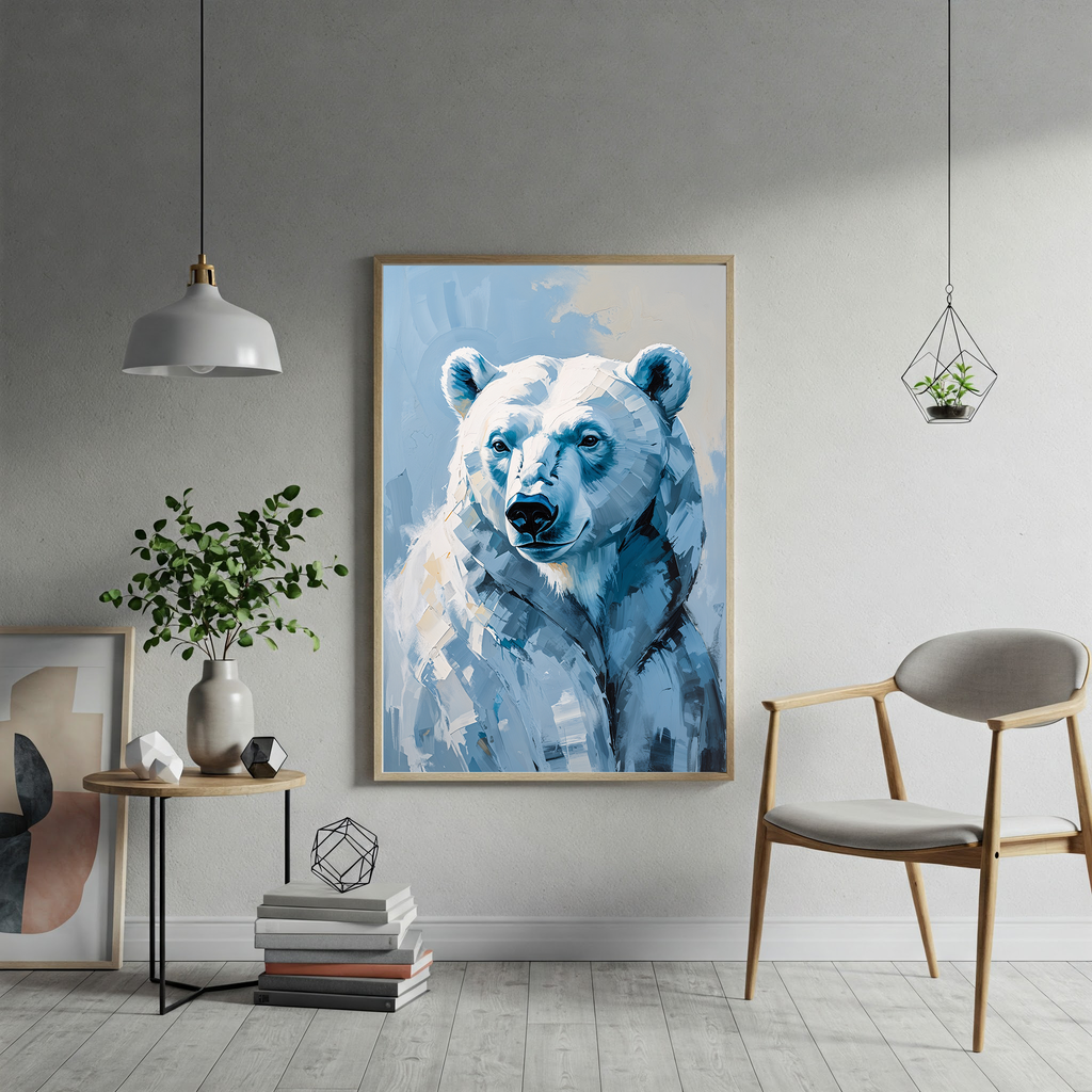 Abstract Polar Bear Portrait Wall Art Print | Digital Download