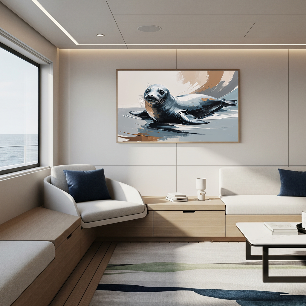 Abstract Seal Painting Ocean Wall Art | Digital Download