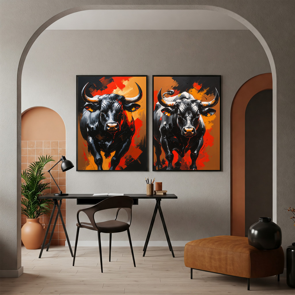 Abstract Bull Wall Art | Digital Download