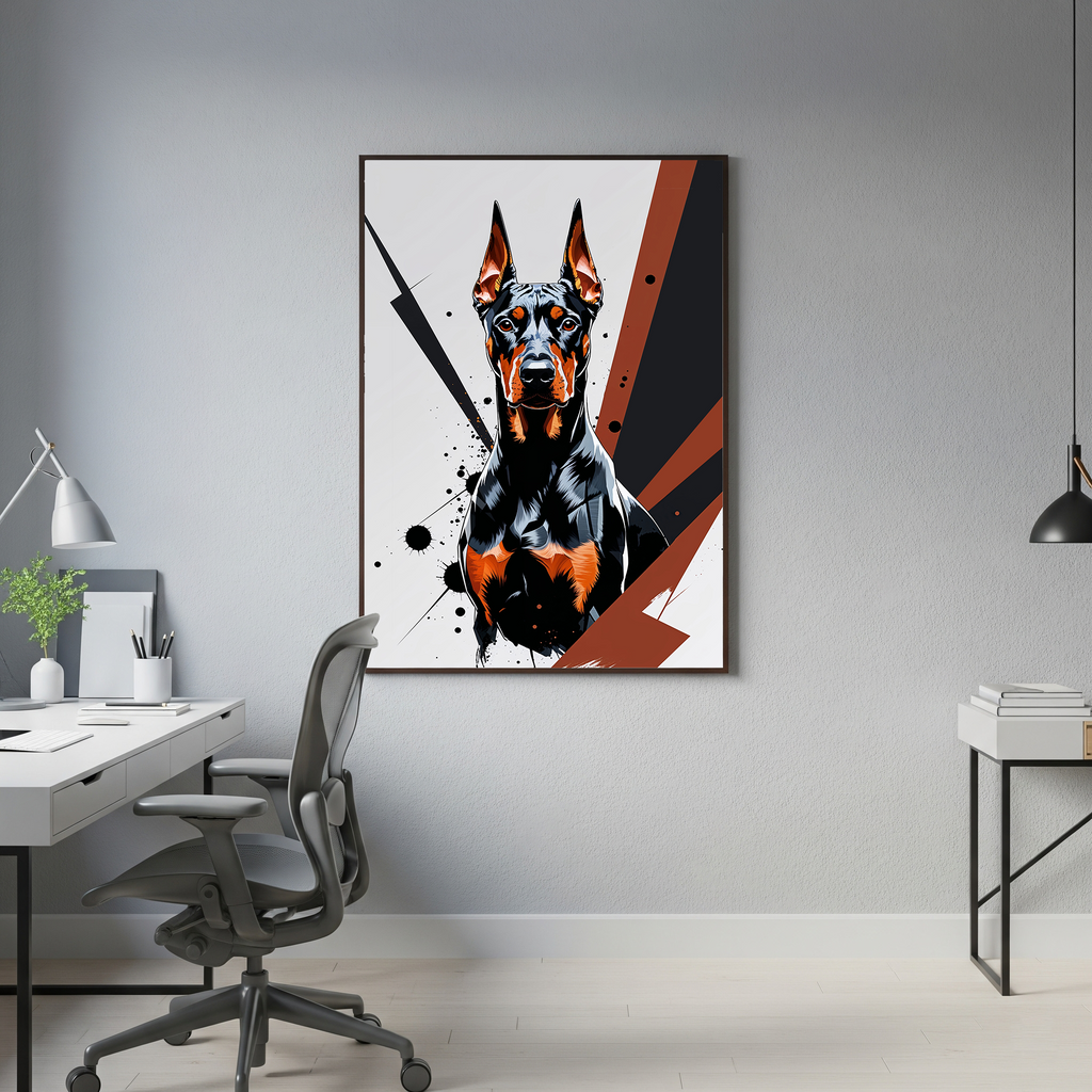 Geometric Doberman Art Print - Digital Download