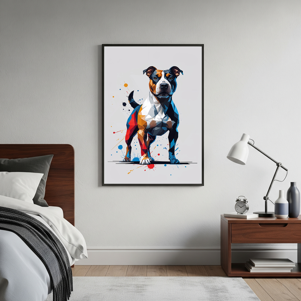 Geometric Staffordshire Bull Terrier Art Print | Digital Download