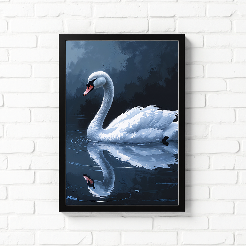 Abstract White Swan Lake Wall Art | Digital Download