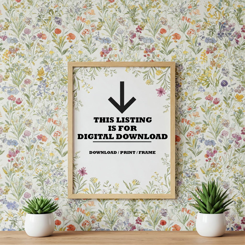 Pastel Minimalist Tulip Bouquet Wall Art — digital download preview