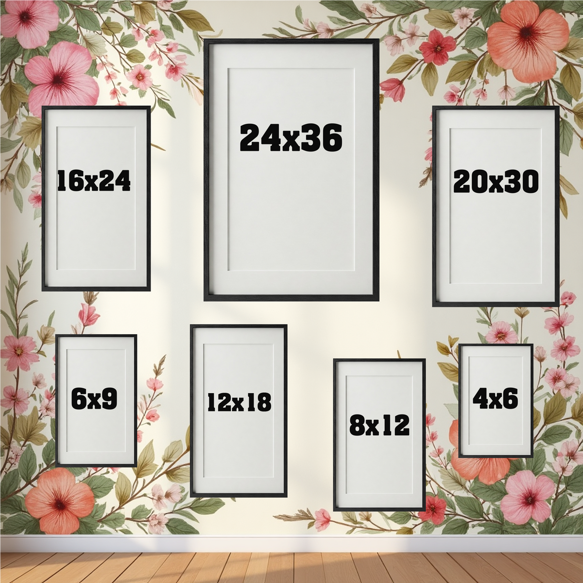 Soft Pink Lily Floral Pattern Wall Art — final gallery preview