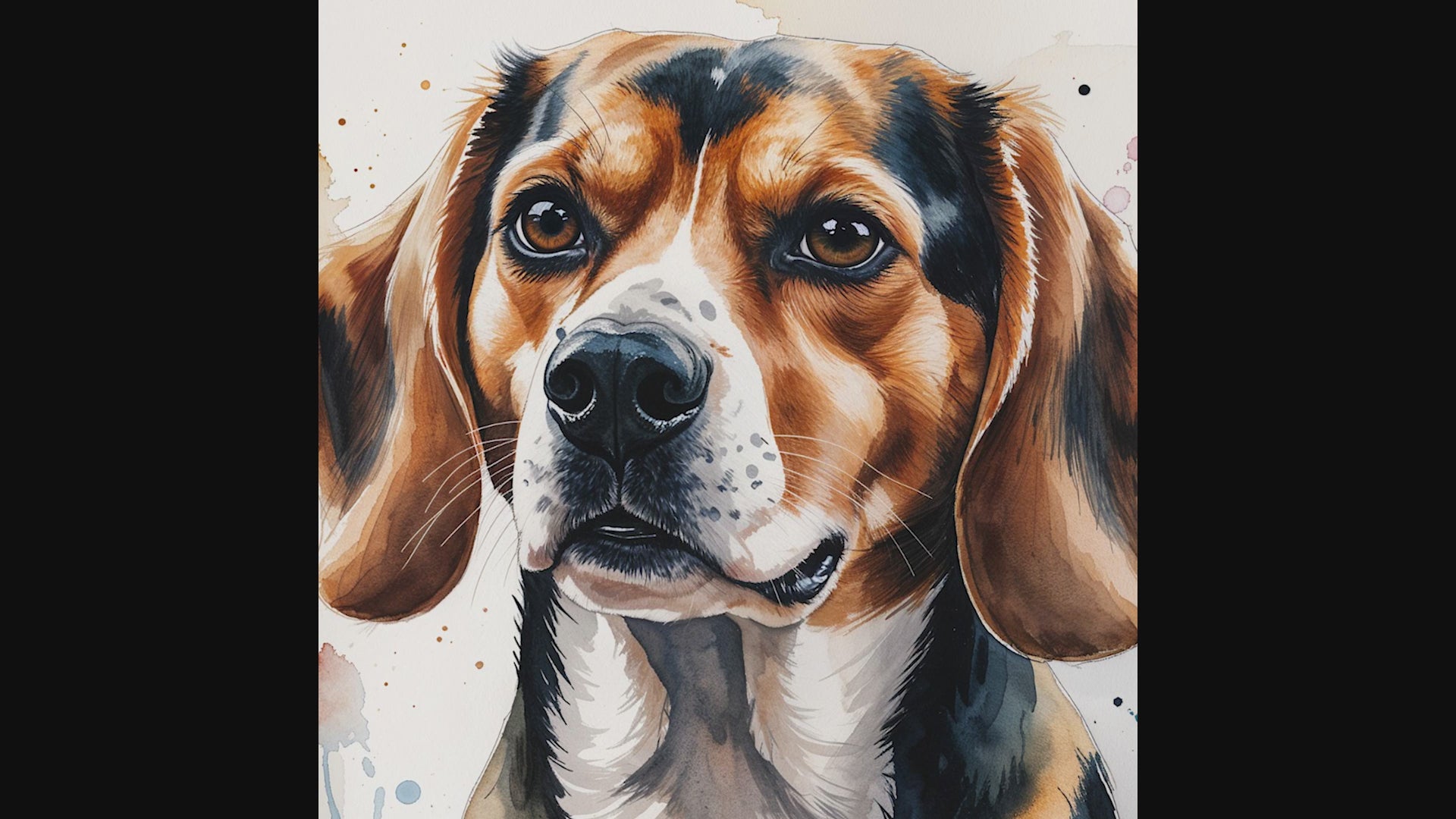 Watercolor Beagle Dog Painting Printable Wall Art — product preview video