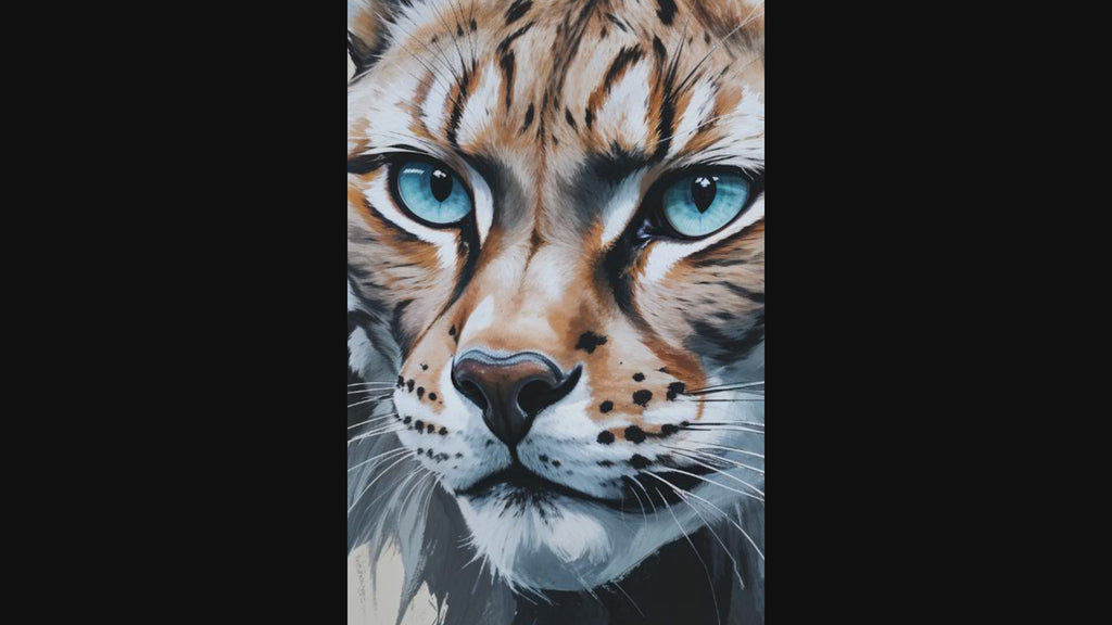 Abstract Lynx Portrait Wall Art | Digital Download
