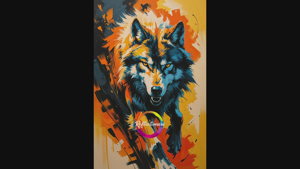 Abstract Wolf Portrait Wall Art Print | Digital Download
