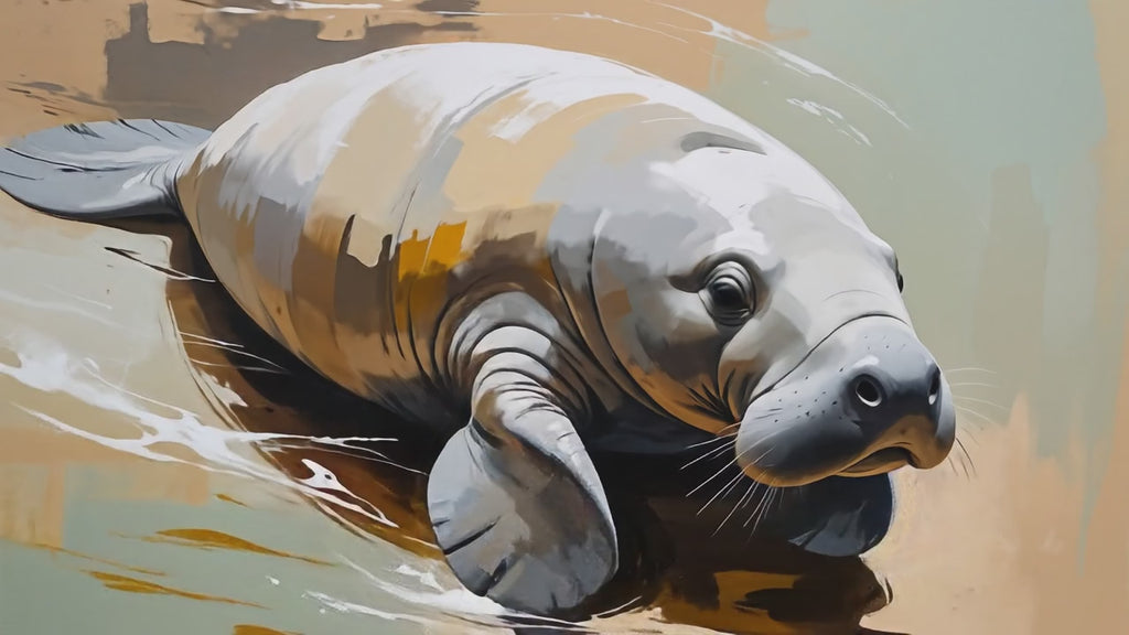 Abstract Manatee Painting Wall Art | Digital Download