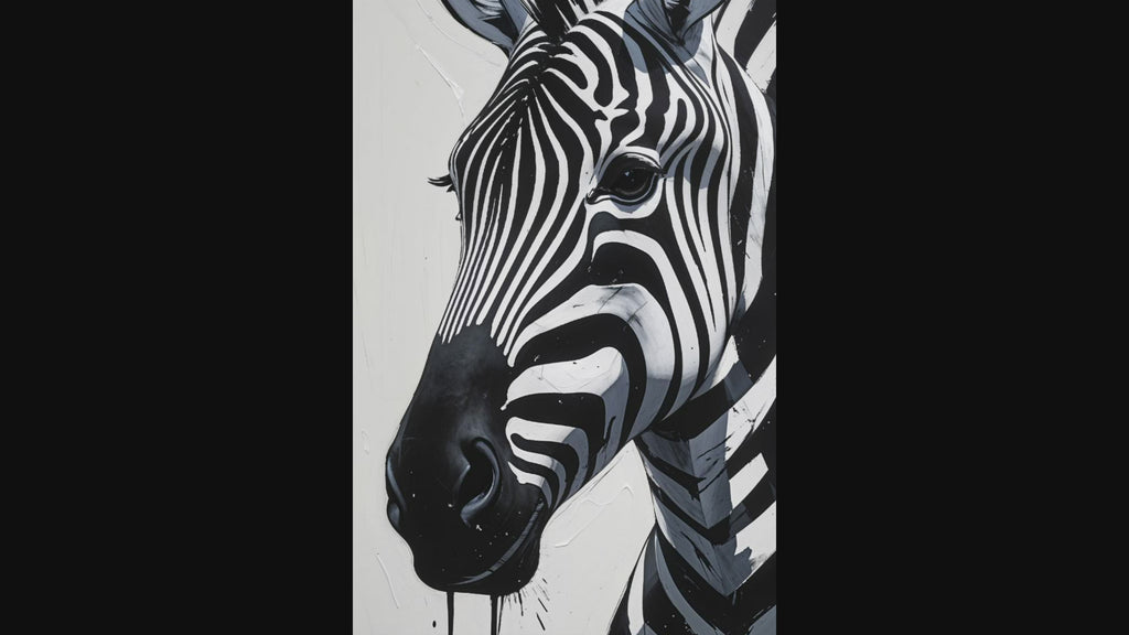 Abstract Zebra Portrait Wall Art | Digital Download