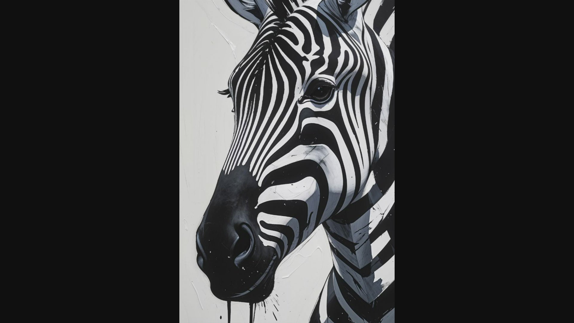 Abstract Zebra Portrait Wall Art | Digital Download
