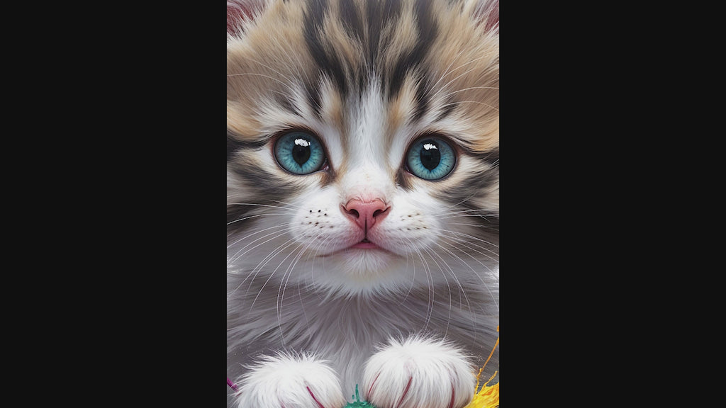 Colorful Kitten Art | Digital Download Print