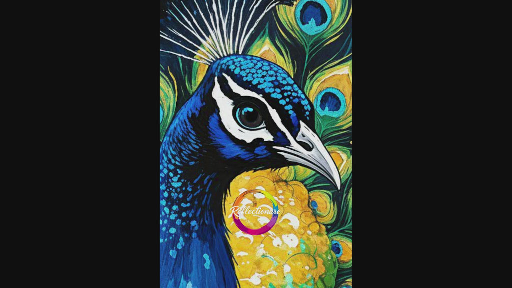 Abstract Peacock Portrait Wall Art Print | Digital Download