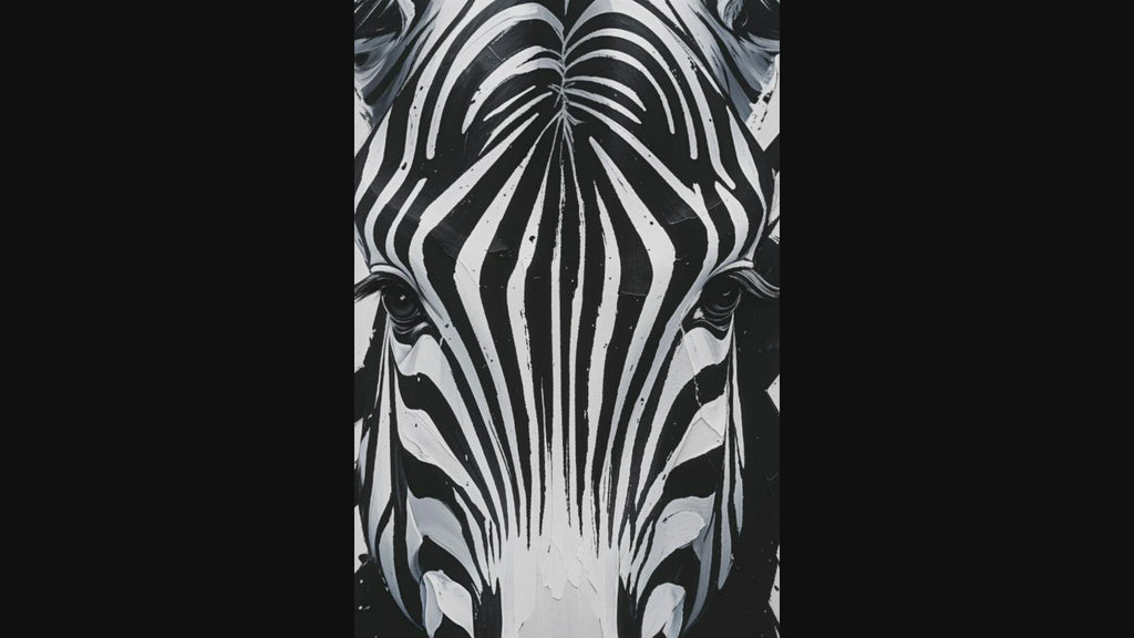 Abstract Zebra Portrait Wall Art Print | Digital Download