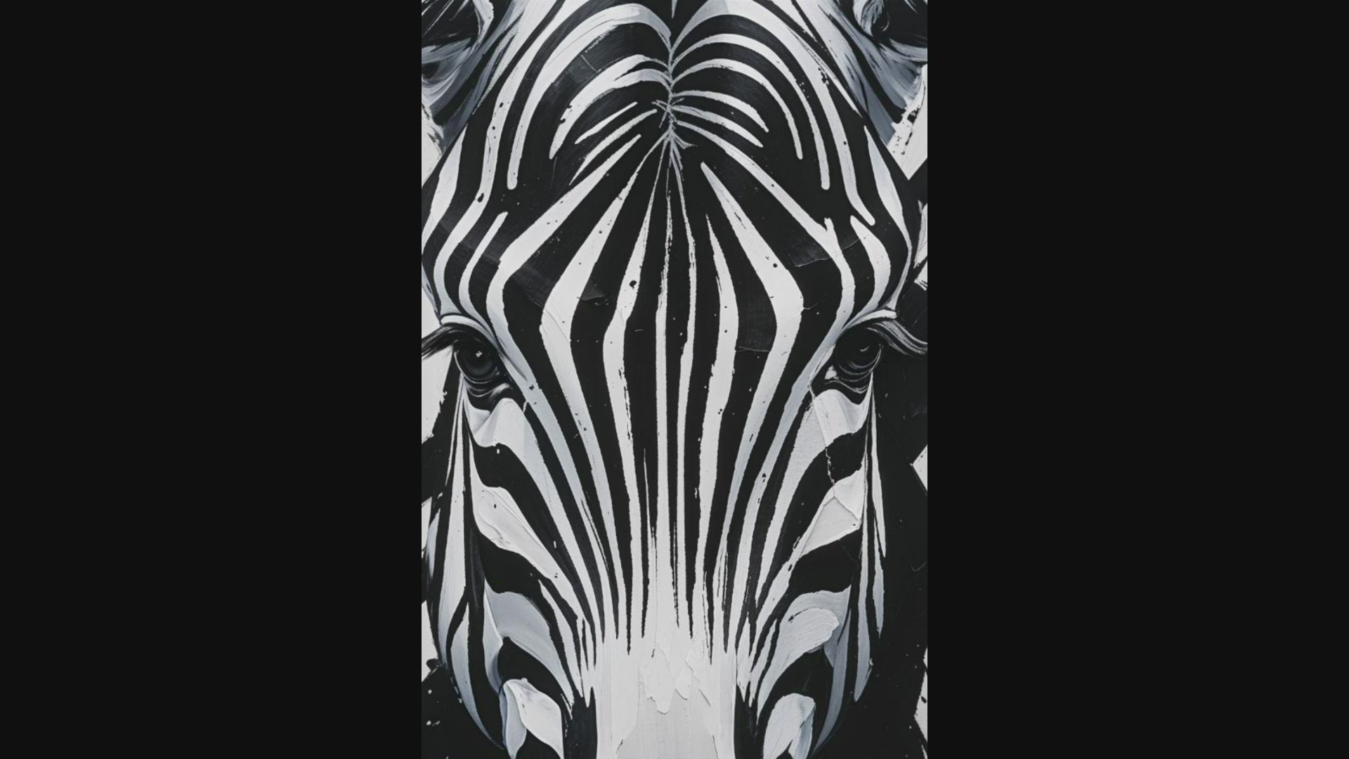 Abstract Zebra Portrait Wall Art Print | Digital Download