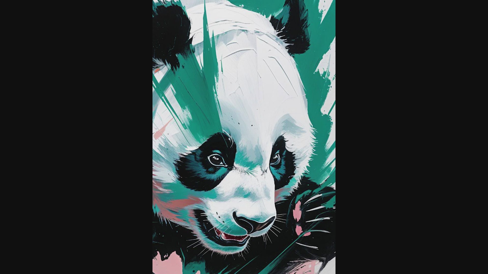 Abstract Giant Panda Portrait Wall Art | Digital Download