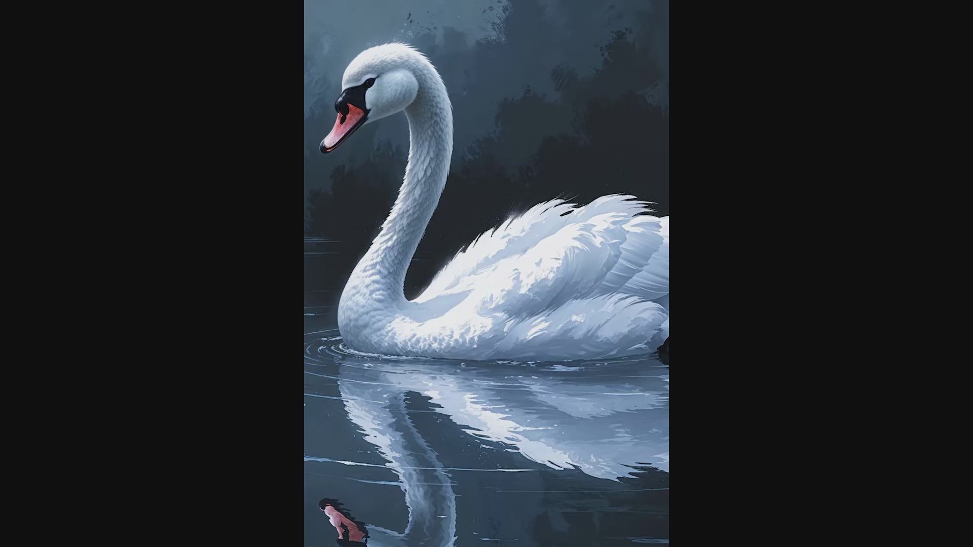 Abstract White Swan Lake Wall Art | Digital Download