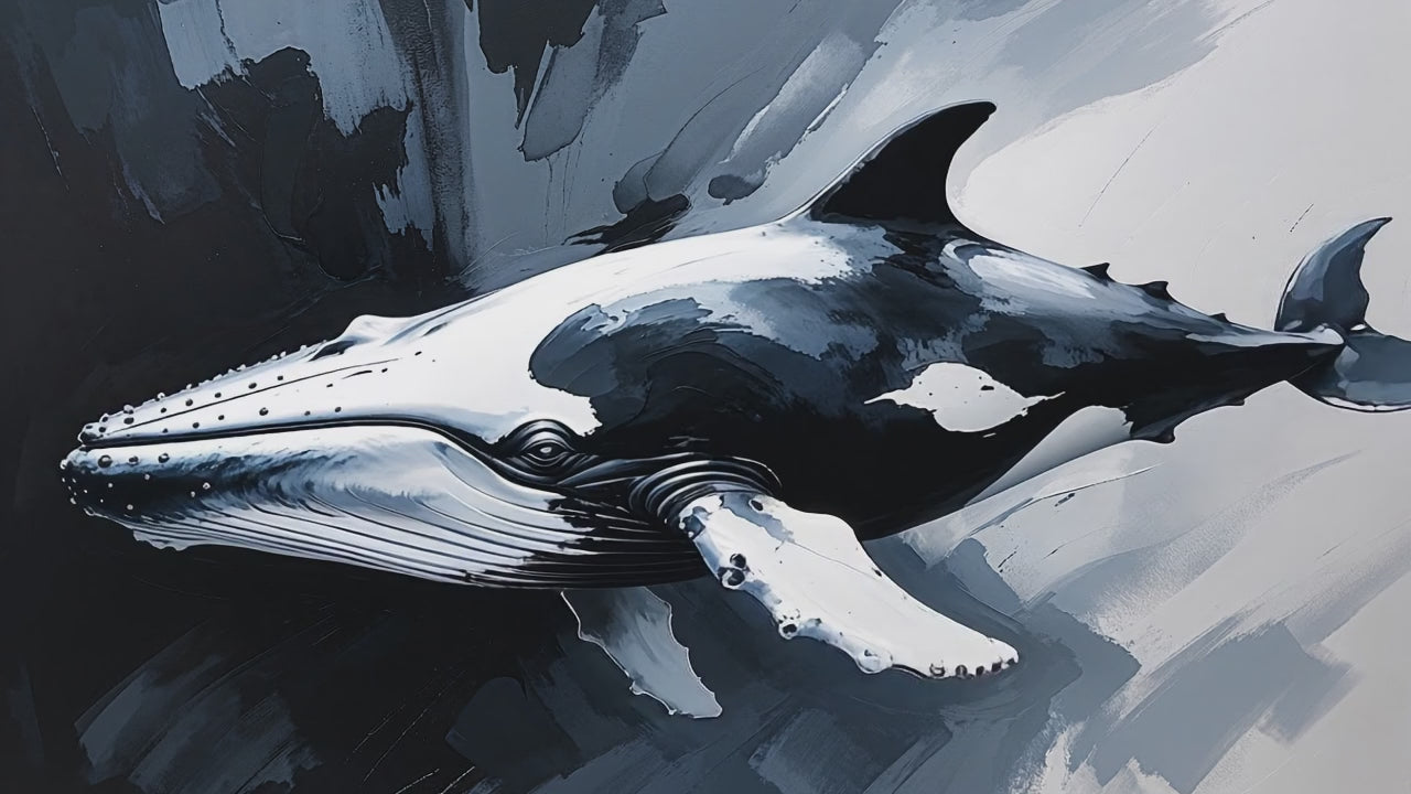 Abstract Blue Whale Art Print | Digital Download