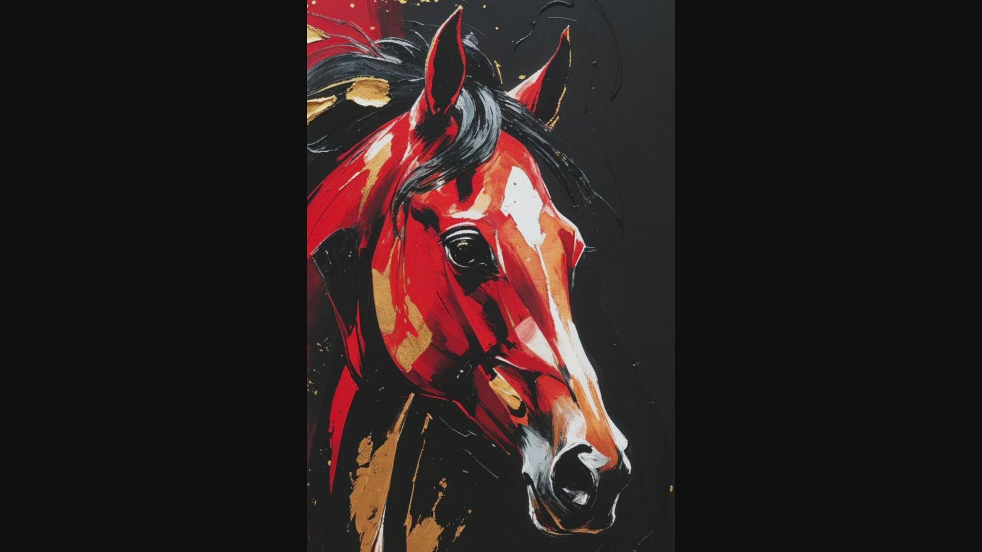 Abstract Red Horse Wall Art Print | Digital Download