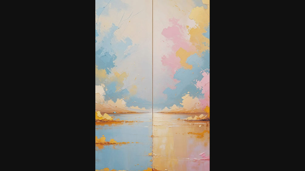 Twin Horizons Pastel Landscape Wall Art | Digital Download